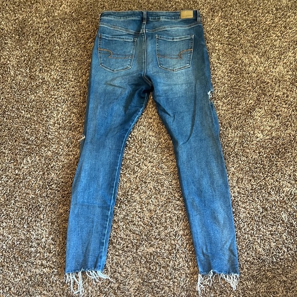 American Eagle Outfitters super hi-rise jegging 14 regular ripped jeans - Picture 9 of 11